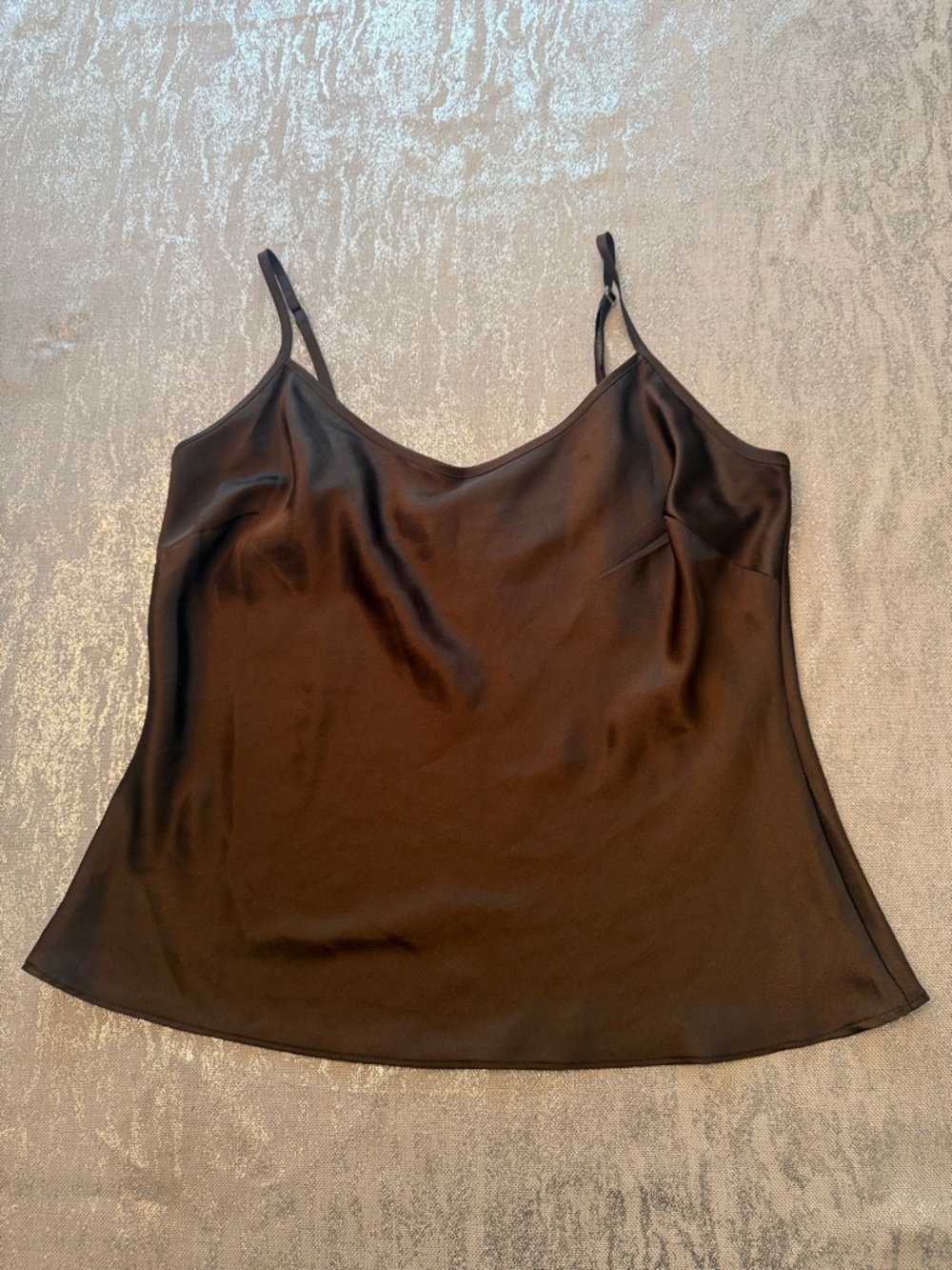 Liz Claiborne Black Satin V-Neck Cami with Adjustable Straps